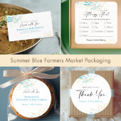 Sommer Blau Botanical Danke Bauernmarkt Runder Aufkleber