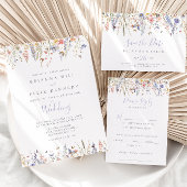 Summer Multicolor Wildblume Hochzeitsempfang Begleitkarte