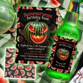 Summerween-Party-Wassermelonen-Jack-o-Lantern Grus Bierflaschenetikett