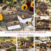Rustikale Sonnenblumen Foto Barn Wood Wedding Einladung