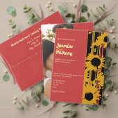 Sunflower Summer Gold Red Wedding  Programm (Personalisieren Sie die Kollektion dieses unabhängigen Creators. Test)