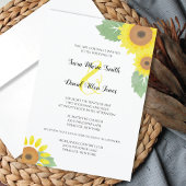 Sunflower Watercolor Floral Wedding Geschenkanhänger