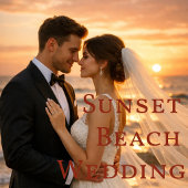 Modern Minimalist Wedding Sunset Beach Photo Tragetasche