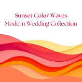 Sunset Color Waves Wedding Dinner and Bar Menu  Menükarte