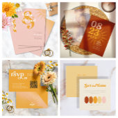 Sunshine Typografy Wedding Marigold ID1048 Acryleinladungen