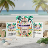 Surfen & Meer | Baby an Bord Beach Baby Dusche Quadratischer Aufkleber