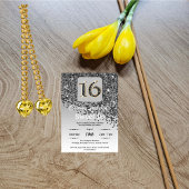 Happy Sweet 16. Geburtstag Falling Black Glitzer Konfetti
