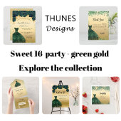 Sweet 16 Smaragdgrün Kleid Blume Gold Party Serviette