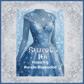 Ice Blue Frost Fairytale Winter Snow Sweet 16 Chic Serviette