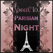 Pariser Nacht Silberner Eiffelturm Rosafarben Chic Skateboard