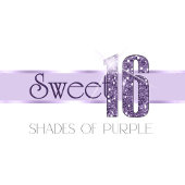 Glitzer und Shine Sweet 16 Violet ID675 Button