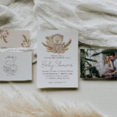 Oh Baby Boho Botanical mit Sweet Bear Baby Dusche Pappteller