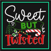 Süß aber verdreht lustiger Weihnachts-Candy Cane Untersetzer
