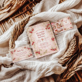 Sweet Cherry Floral First Birthday 1st Birthday Dankeskarte