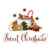 Sweet Christmas Frappuccino Cookie Cinnamon Kunst Getränkeuntersetzer