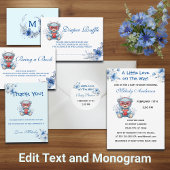 Teddy Bear Blue Baby Shower Diaper Raffle Begleitkarte