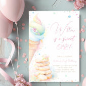 Girl Sweet One Watercolor Süßigkeiten zum ersten G Serviette