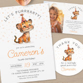 Foto zum Geburtstag eines süßen Tigers Dankeskarte