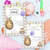 Wasserfarbe Kartoffel 1. Geburtstag Quadratischer Aufkleber