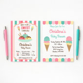 Three Scoop Waffle Cone Baby Shower Pappteller