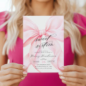 Pink Bow Sweet Sixteen Birthday Pappteller