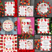 Sweet Strawberry Berry Erster Geburtstag Party Wandteppich