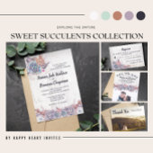 Süße Sukkulturen Rustikale Wasserfarbe Save the Da Save The Date