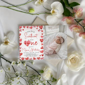 Sweetheart Heart First Birthday Invitation Einladung