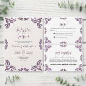 Talavera Purple Floral Minimalist Spanish Wedding Einladung (Personalisiere diese Kollektion eines unabhängigen Creators.)