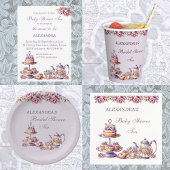 Lilac Blush Pink Blumenkohl Tee Party Brautparty Serviette