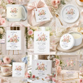Wilde Blumen QR-Code-Teeparty-Baby- Shower  Einladung