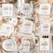 Elegant Tea Party Butterflies Bridal Shower  Runder Aufkleber