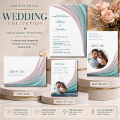 Teal- und Blush-Seide Geschenkschachtel