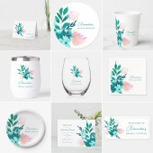 Custom Elegante Watercolor Aqua Pappbecher