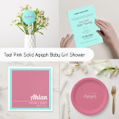 Rosa Aquamarine Solid Color Schlicht, Aqiqah Baby Serviette