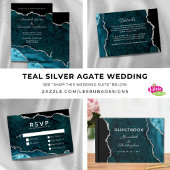 Aquamarin Agate Silver Glitzer Geode Formal Hochze Einladung