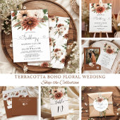 Terracotta Boho Floral Wedding Tischnummer