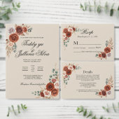 Terrakotta- und Pampasgras-Hochzeit-Rücksendeadres (Personalisiere diese Kollektion eines unabhängigen Creators.)
