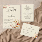 Terracotta Rust Blume Boho Hochzeit im Herbst Einladung (Personalisiere diese Kollektion eines unabhängigen Creators.)