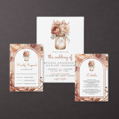 Boho Terracotta Floral Mason Jar Wedding Details Begleitkarte (Personalisiere diese Kollektion eines unabhängigen Creators.)