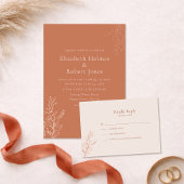 Dark Terracotta Botanical Address Label