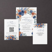 Terrakotta-Navy-Pampas-Grün-Moderne-Hochzeit Pappteller (Personalisiere diese Kollektion eines unabhängigen Creators.)