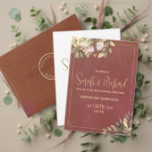 Rustikales Menü für Hochzeiten in Terracotta und G Menükarte (Personalisieren Sie die Kollektion dieses unabhängigen Creators. Test)