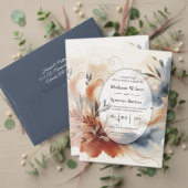 Simple Slate Navy Blue Monogram Invitation Einladungsbanderole (Personalisieren Sie die Kollektion dieses unabhängigen Creators. Test)