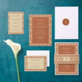 Terracotta Vintag Boho Wedding Einladung (Personalisiere diese Kollektion eines unabhängigen Creators.)