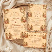 Terrakotta-Western-Blumenhochzeit Save The Date