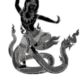 Schwarz-weißer thailändischer Drache Zweifarbige Tasse