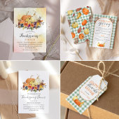 Erntedank Dinner, Herbst Blume Pumpkins Einladung