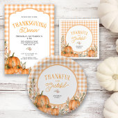 Dankbare Kürbisse Gingham Thanksgiving Pappteller