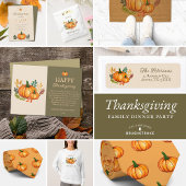 Elegant Fall Pumpkin Happy Thanksgiving Card Einladung